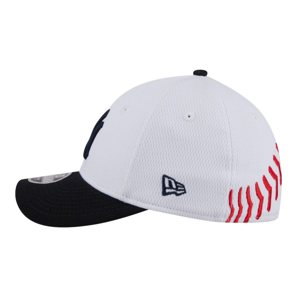 New York Yankees Youth Baseball 39THIRTY M-Crown Flex Hat White/Navy | New Era