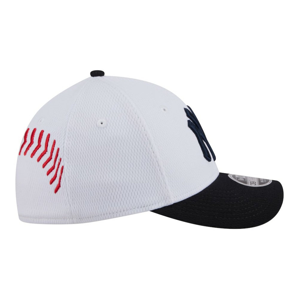 New York Yankees Youth Baseball 39THIRTY M-Crown Flex Hat White/Navy | New Era