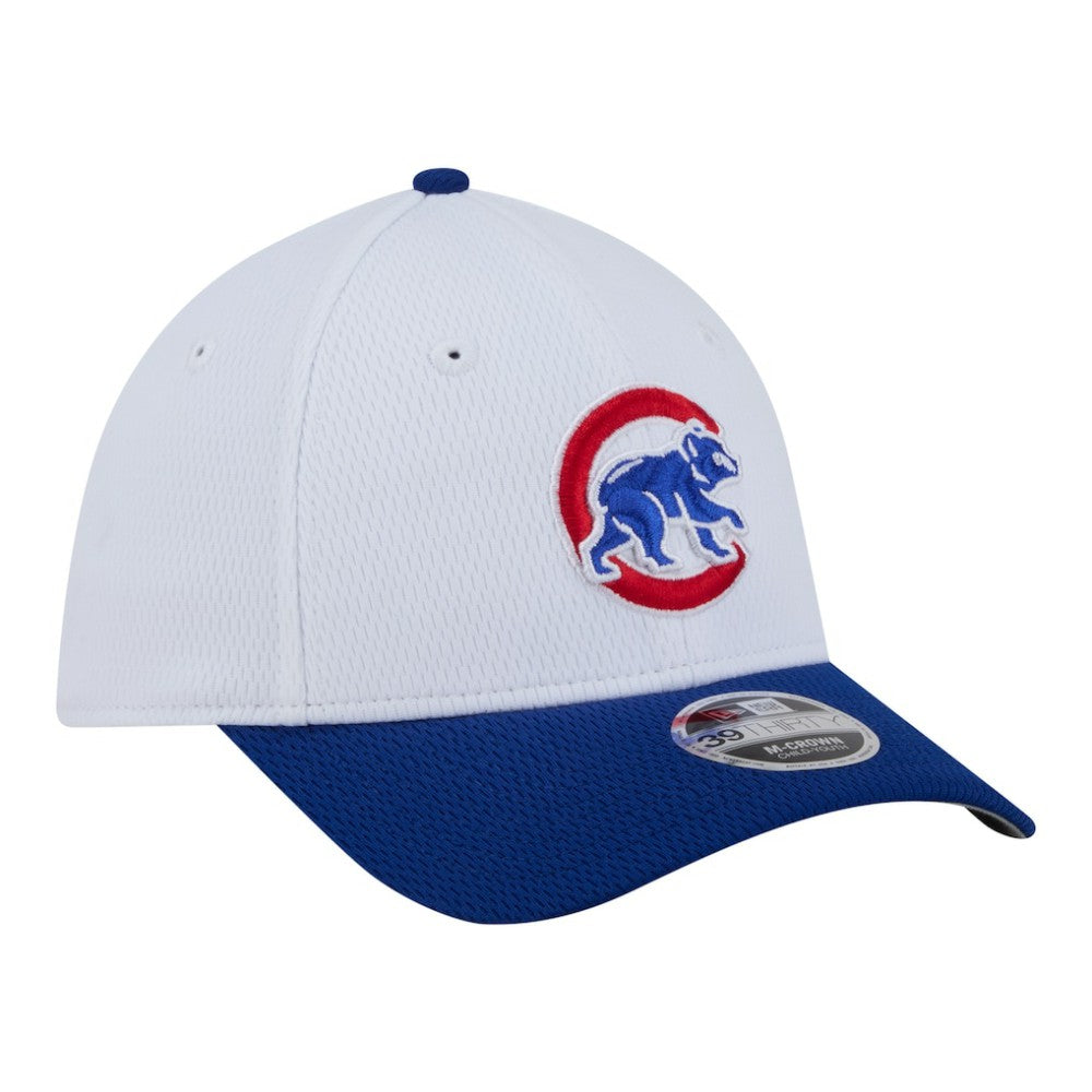 Chicago Cubs Youth Baseball 39THIRTY M-Crown Flex Hat White/Royal | New Era