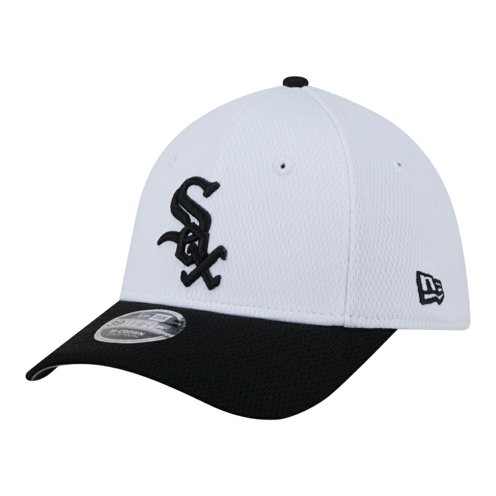 Chicago White Sox Youth Baseball 39THIRTY M-Crown Flex Hat White/Black | New Era