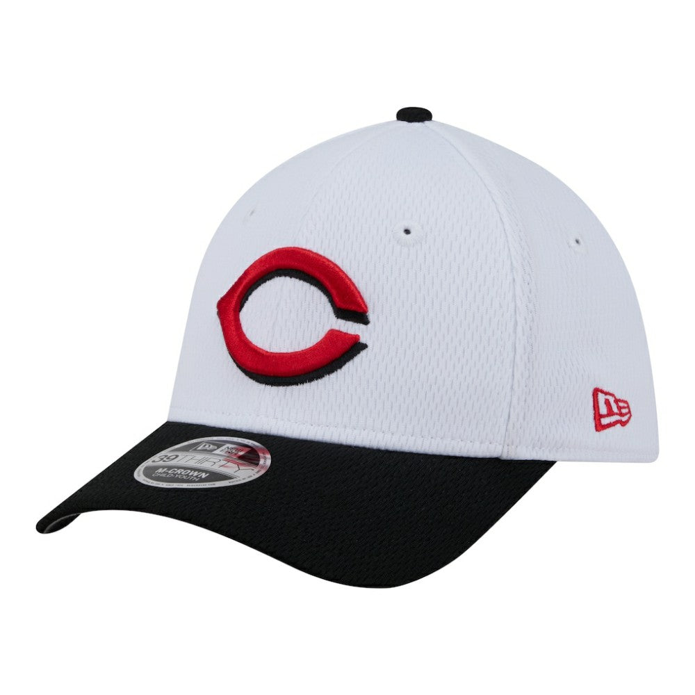 Cincinnati Reds Youth Baseball 39THIRTY M-Crown Flex Hat White/Red | New Era