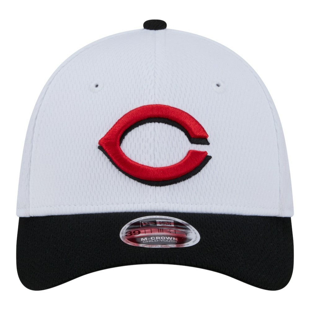 Cincinnati Reds Youth Baseball 39THIRTY M-Crown Flex Hat White/Red | New Era