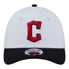 Cleveland Guardians Youth Baseball 39THIRTY M-Crown Flex Hat White/Navy | New Era