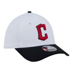 Cleveland Guardians Youth Baseball 39THIRTY M-Crown Flex Hat White/Navy | New Era