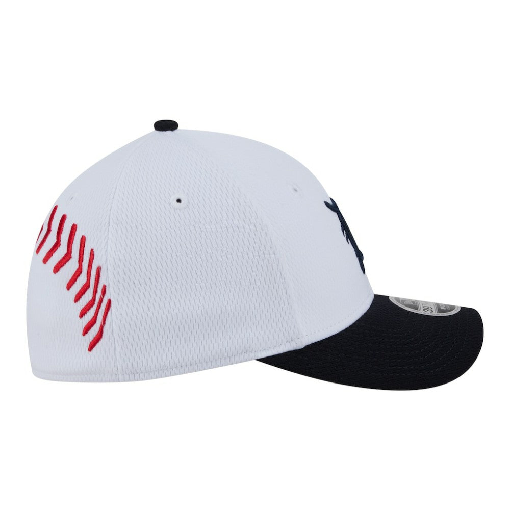 Detroit Tigers Youth Baseball 39THIRTY M-Crown Flex Hat White/Navy | New Era