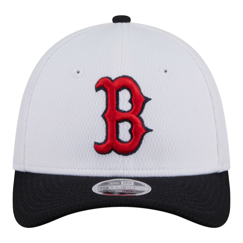 Boston Red Sox Youth Baseball 39THIRTY M-Crown Flex Hat White/Navy | New Era