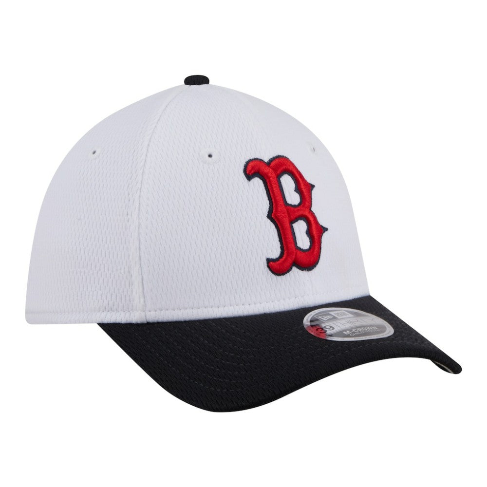 Boston Red Sox Youth Baseball 39THIRTY M-Crown Flex Hat White/Navy | New Era