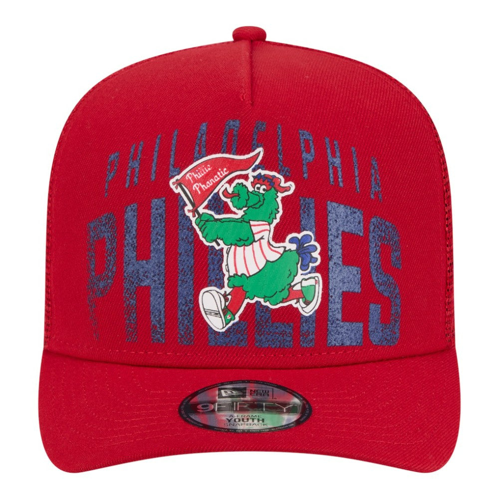 Philadelphia Phillies Youth Logo Fade A-Frame 9FIFTY Snapback Hat Red | New Era