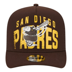 San Diego Padres Youth Logo Fade A-Frame 9FIFTY Snapback Hat Brown | New Era