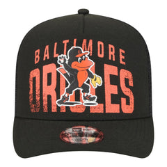 Baltimore Orioles Youth Logo Fade A-Frame 9FIFTY Snapback Hat Black | New Era