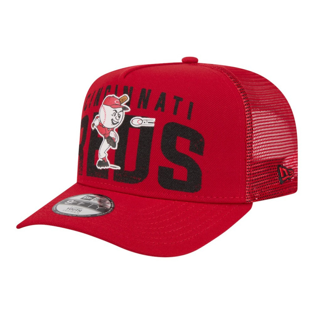 Cincinnati Reds Youth Logo Fade A-Frame 9FIFTY Snapback Hat Red | New Era