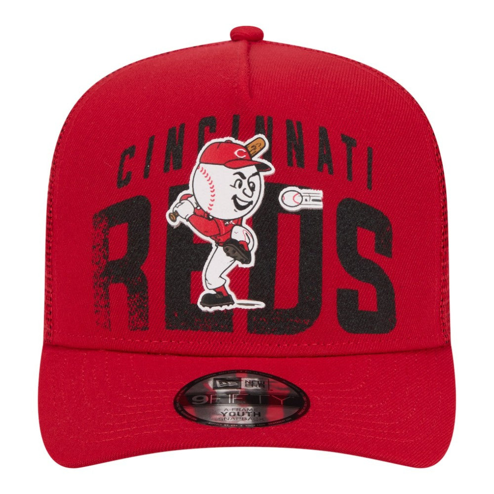 Cincinnati Reds Youth Logo Fade A-Frame 9FIFTY Snapback Hat Red | New Era