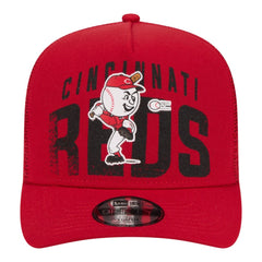 Cincinnati Reds Youth Logo Fade A-Frame 9FIFTY Snapback Hat Red | New Era