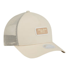 New York Mets Women's Tonal Patch 9FORTY M-Crown A-Frame Trucker Adjustable Hat Light Beige | New Era