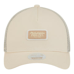 Philadelphia Phillies Women's Tonal Patch 9FORTY M-Crown A-Frame Trucker Adjustable Hat Light Beige | New Era