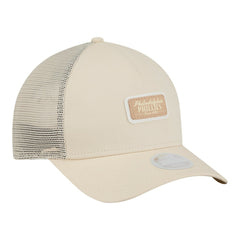 Philadelphia Phillies Women's Tonal Patch 9FORTY M-Crown A-Frame Trucker Adjustable Hat Light Beige | New Era