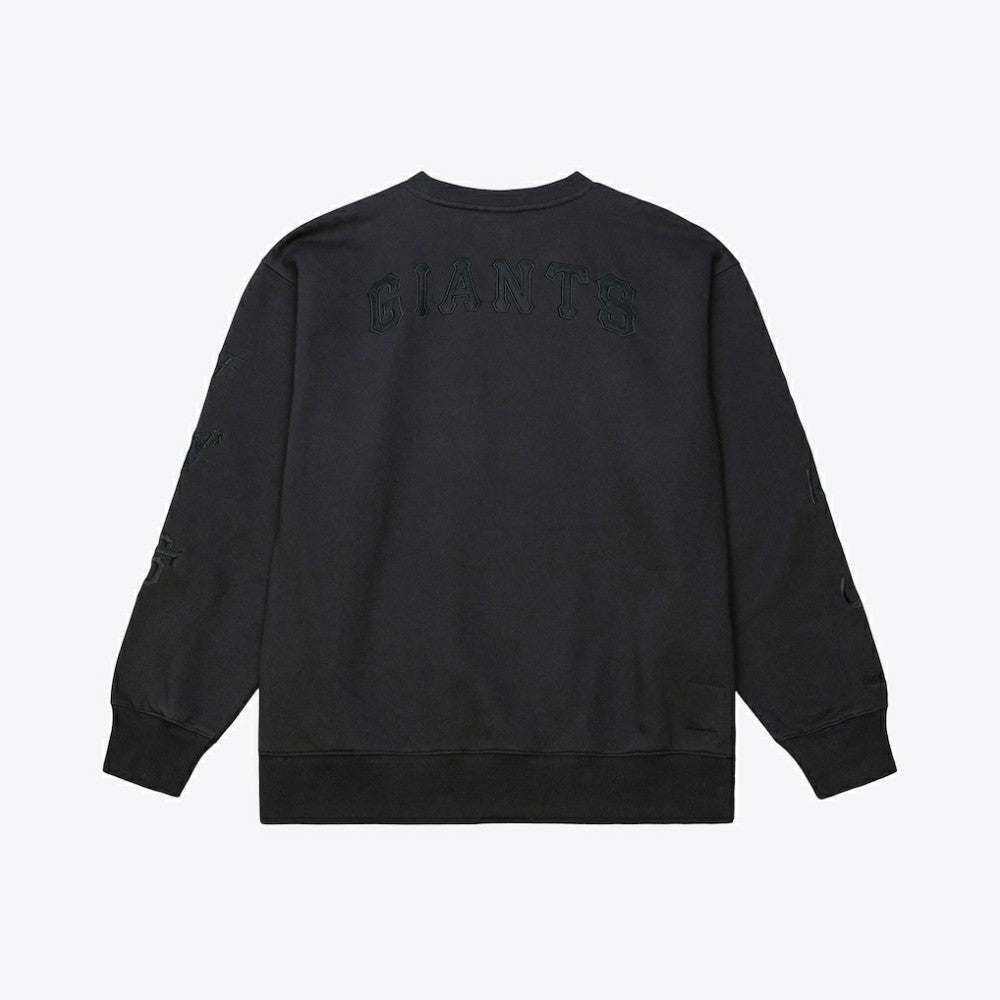 San Francisco Giants Phantom Fleece Crewneck Sweatshirt Black | Mitchell & Ness