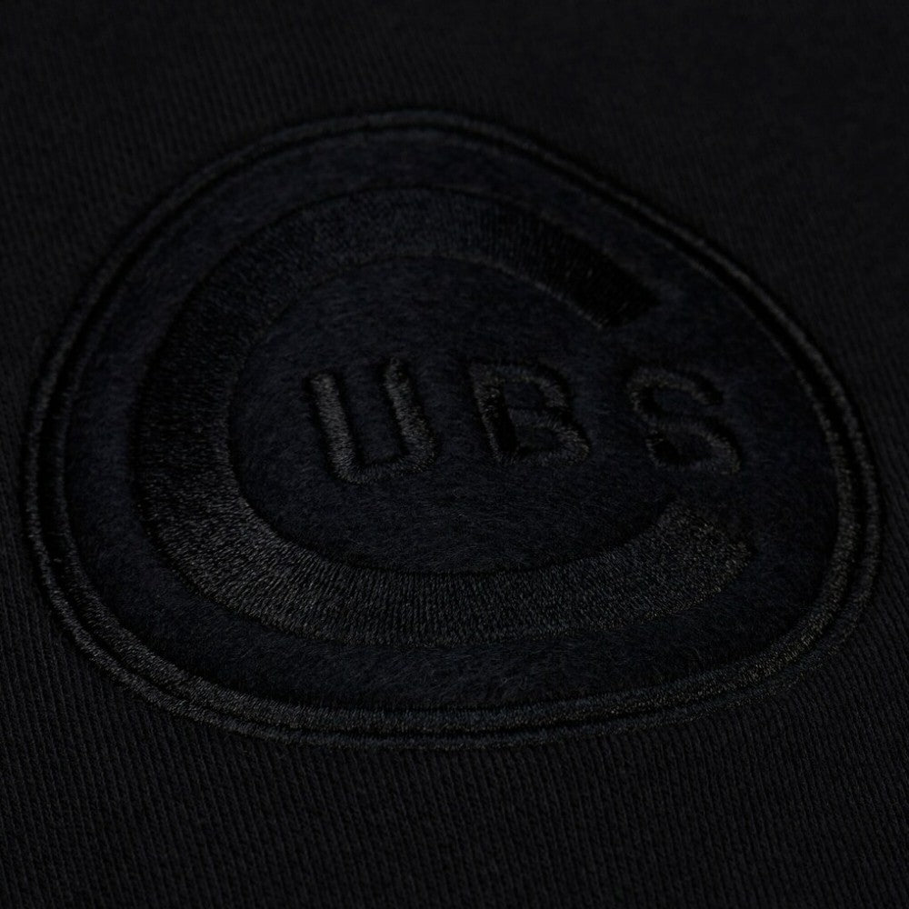 Chicago Cubs Phantom Fleece Crewneck Sweatshirt Black | Mitchell & Ness