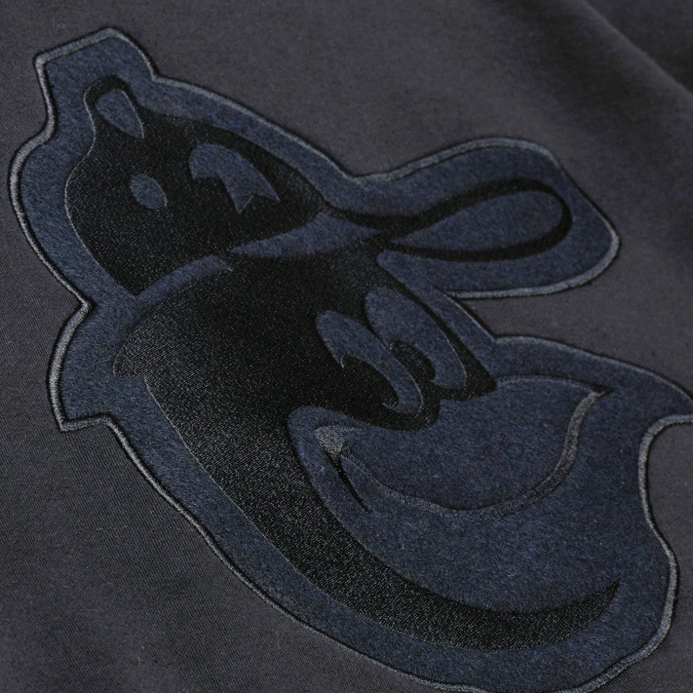 Baltimore Orioles Phantom Fleece Crewneck Sweatshirt Black | Mitchell & Ness