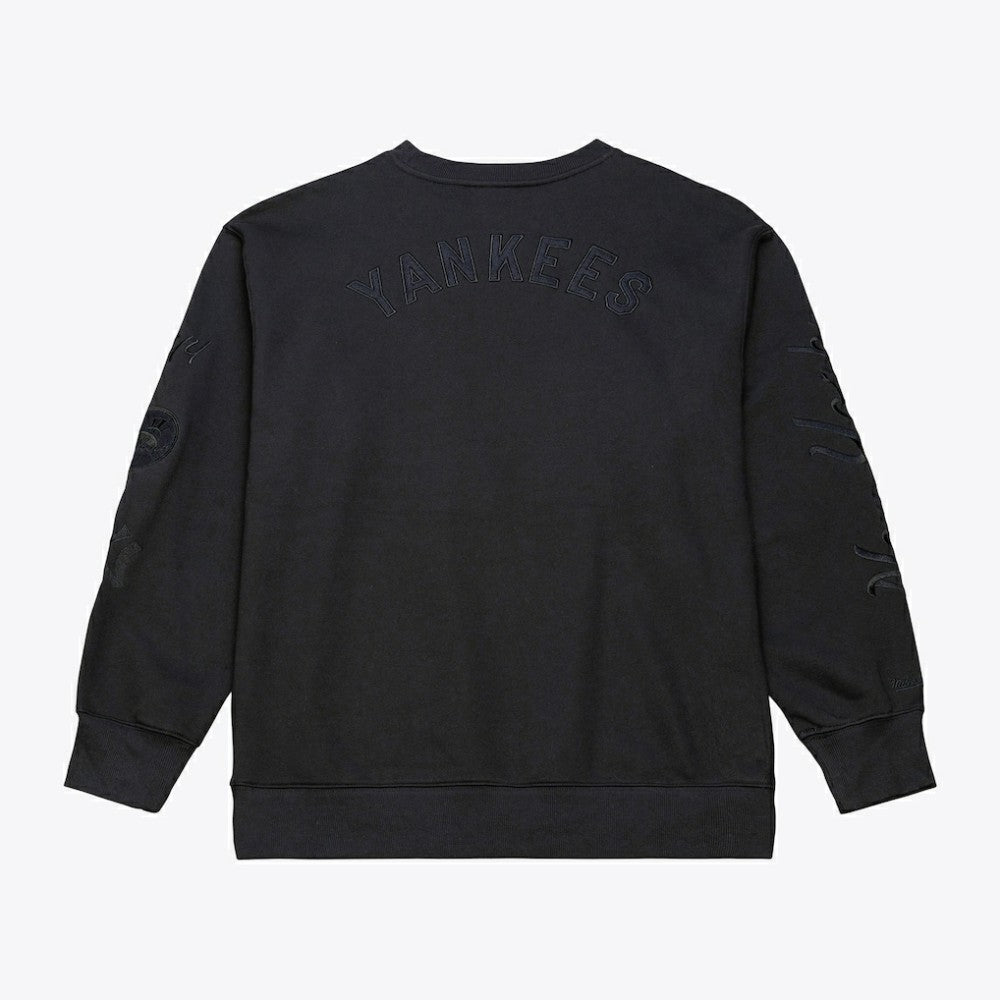 New York Yankees Phantom Fleece Crewneck Sweatshirt Black | Mitchell & Ness