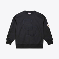 San Diego Padres Phantom Fleece Crewneck Sweatshirt Black | Mitchell & Ness
