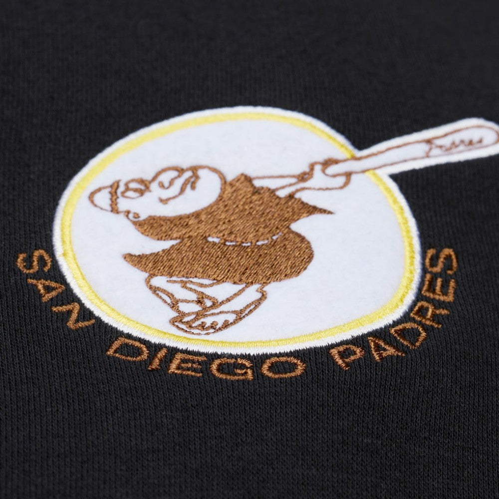 San Diego Padres Phantom Fleece Crewneck Sweatshirt Black | Mitchell & Ness