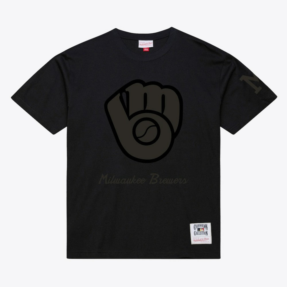 Milwaukee Brewers Cooperstown Collection Phantom T-Shirt Black | Mitchell & Ness