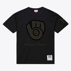 Milwaukee Brewers Cooperstown Collection Phantom T-Shirt Black | Mitchell & Ness