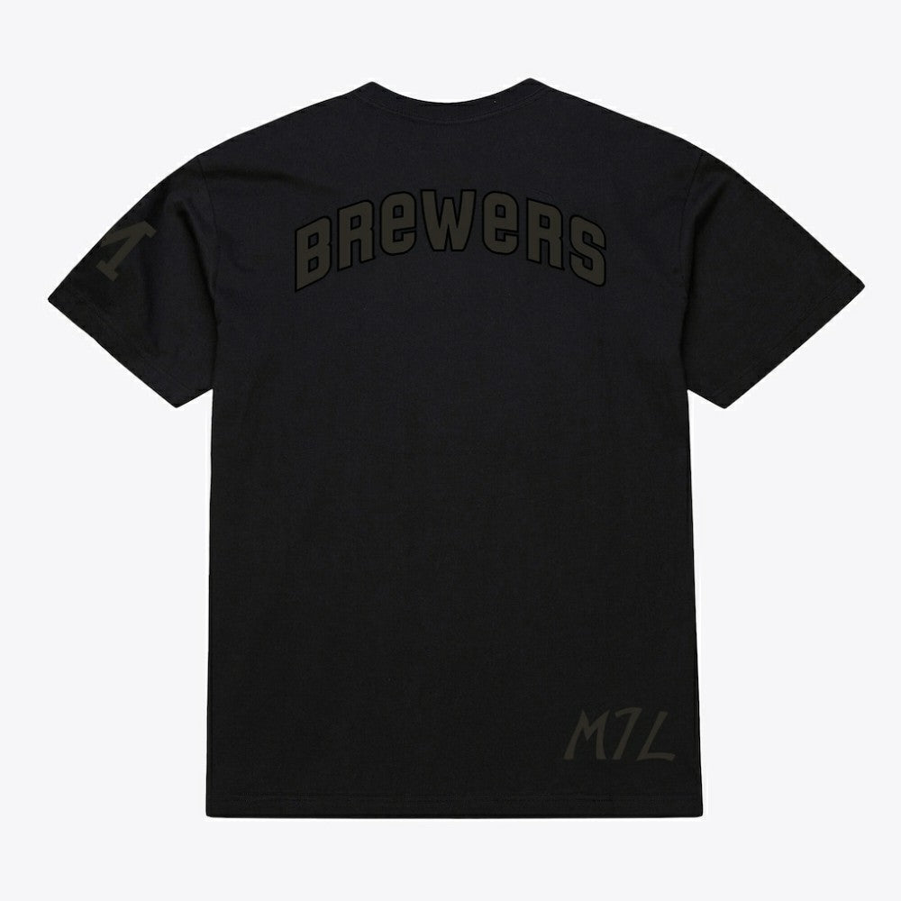 Milwaukee Brewers Cooperstown Collection Phantom T-Shirt Black | Mitchell & Ness