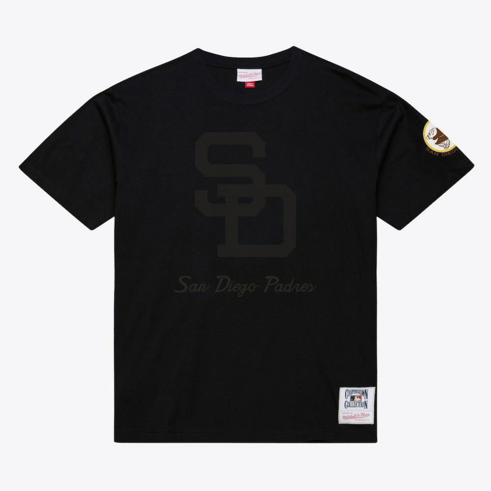 San Diego Padres Cooperstown Collection Phantom T-Shirt Black | Mitchell & Ness