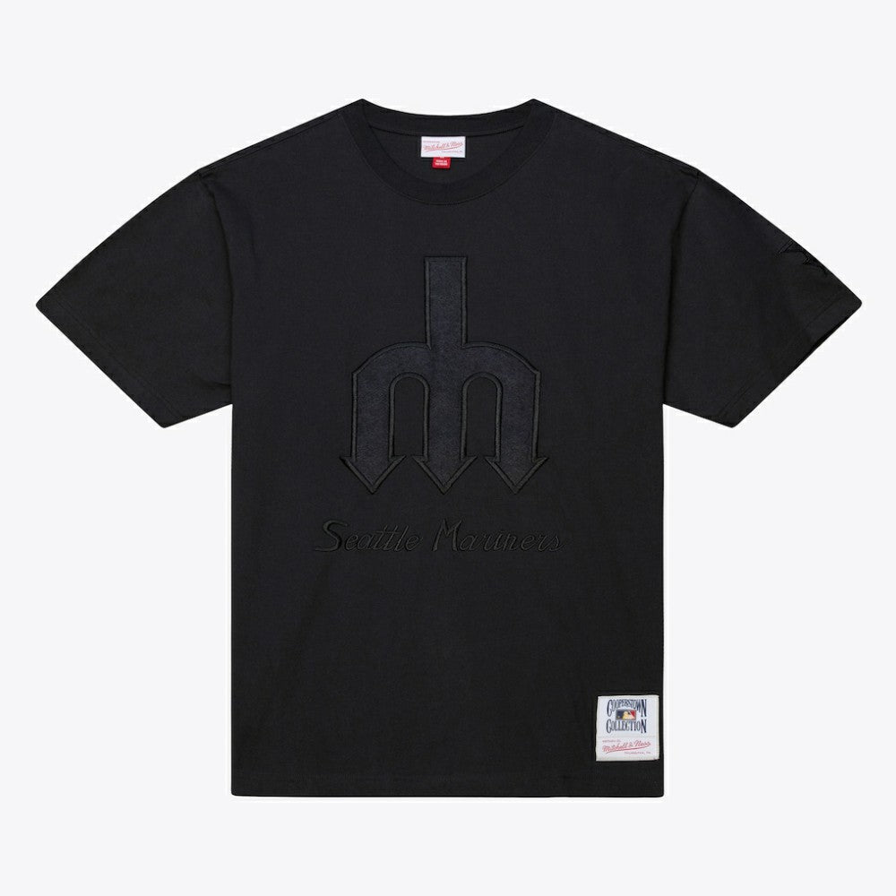 Seattle Mariners Cooperstown Collection Phantom T-Shirt Black | Mitchell & Ness