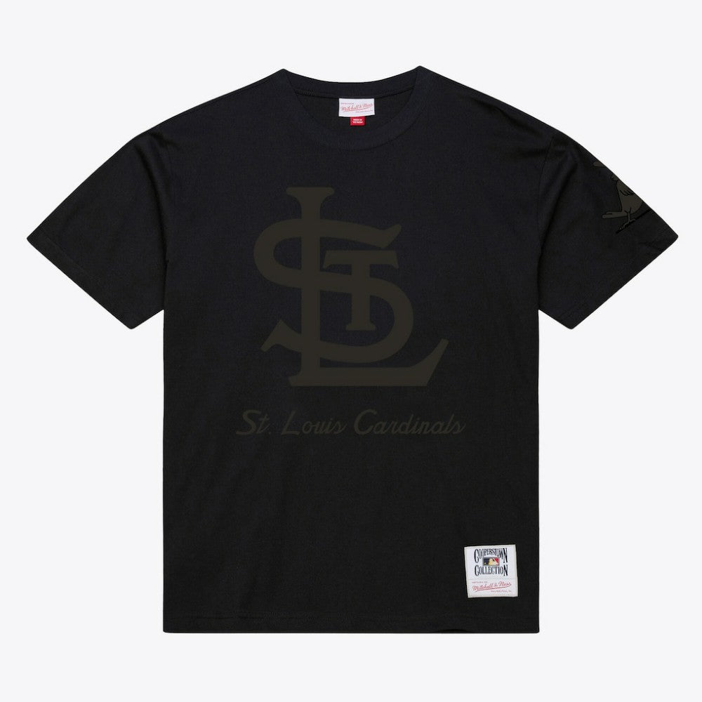 St. Louis Cardinals Cooperstown Collection Phantom T-Shirt Black | Mitchell & Ness