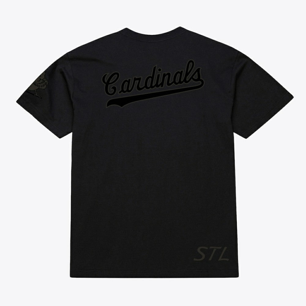 St. Louis Cardinals Cooperstown Collection Phantom T-Shirt Black | Mitchell & Ness