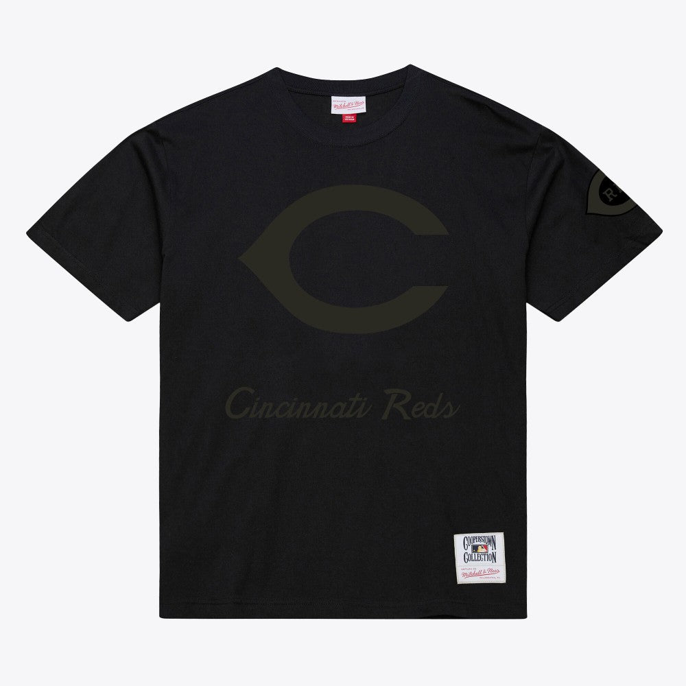 Cincinnati Reds Cooperstown Collection Phantom T-Shirt Black | Mitchell & Ness