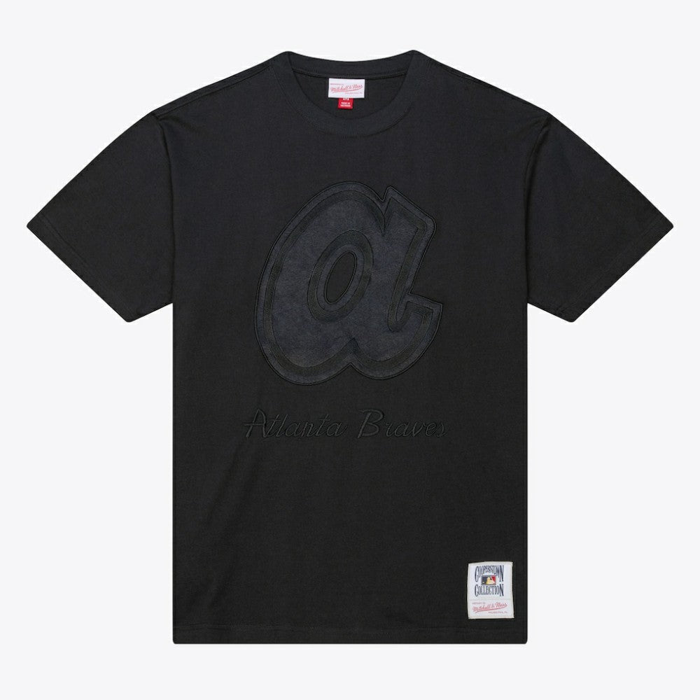 Atlanta Braves Cooperstown Collection Phantom T-Shirt Black | Mitchell & Ness