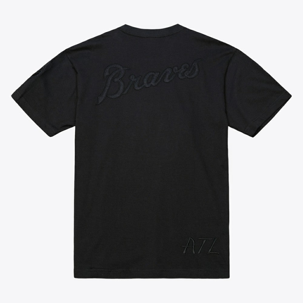 Atlanta Braves Cooperstown Collection Phantom T-Shirt Black | Mitchell & Ness