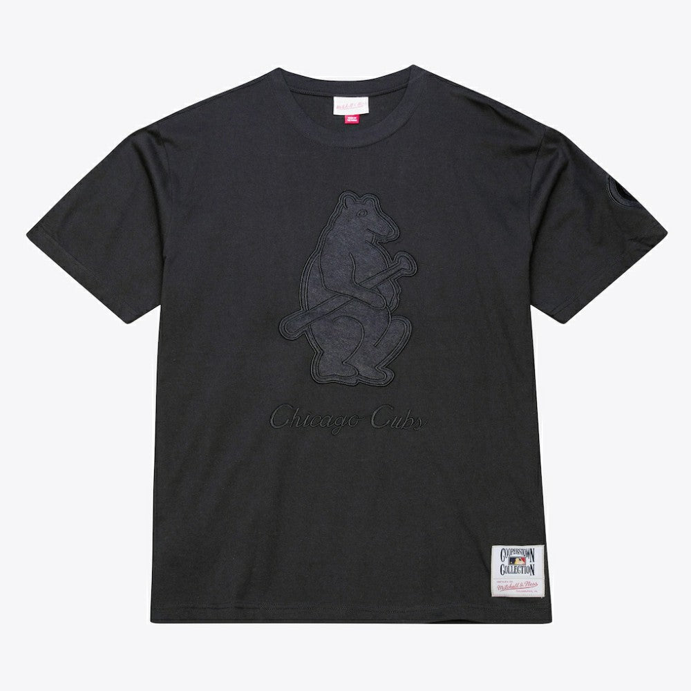 Chicago Cubs Cooperstown Collection Phantom T-Shirt Black | Mitchell & Ness