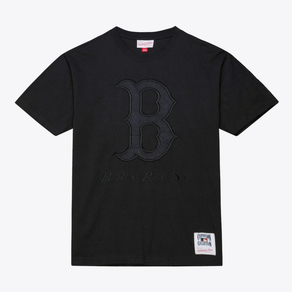 Boston Red Sox Cooperstown Collection Phantom T-Shirt Black | Mitchell & Ness