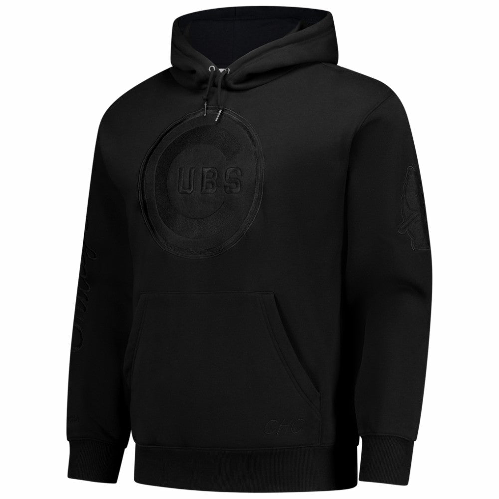 Chicago Cubs Phantom Fleece Hoodie Black | Mitchell & Ness