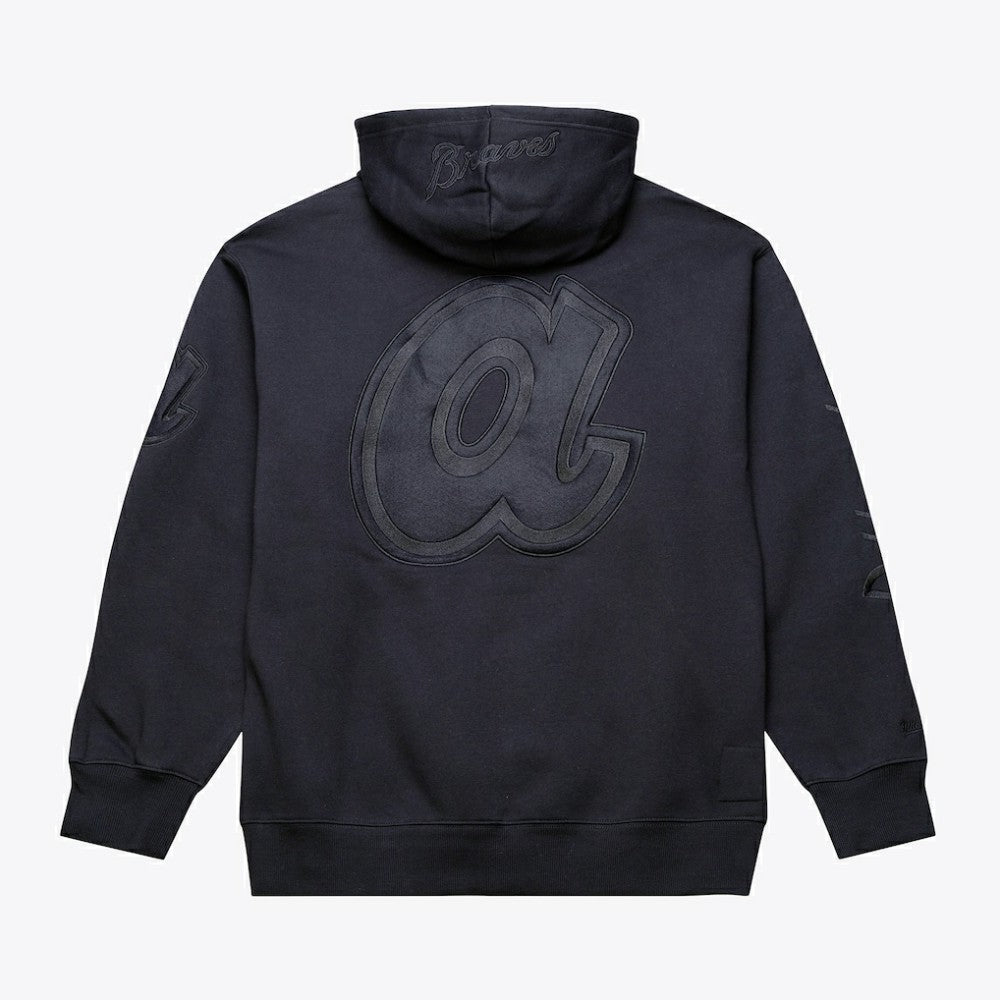 Atlanta Braves Phantom Fleece Hoodie Black | Mitchell & Ness