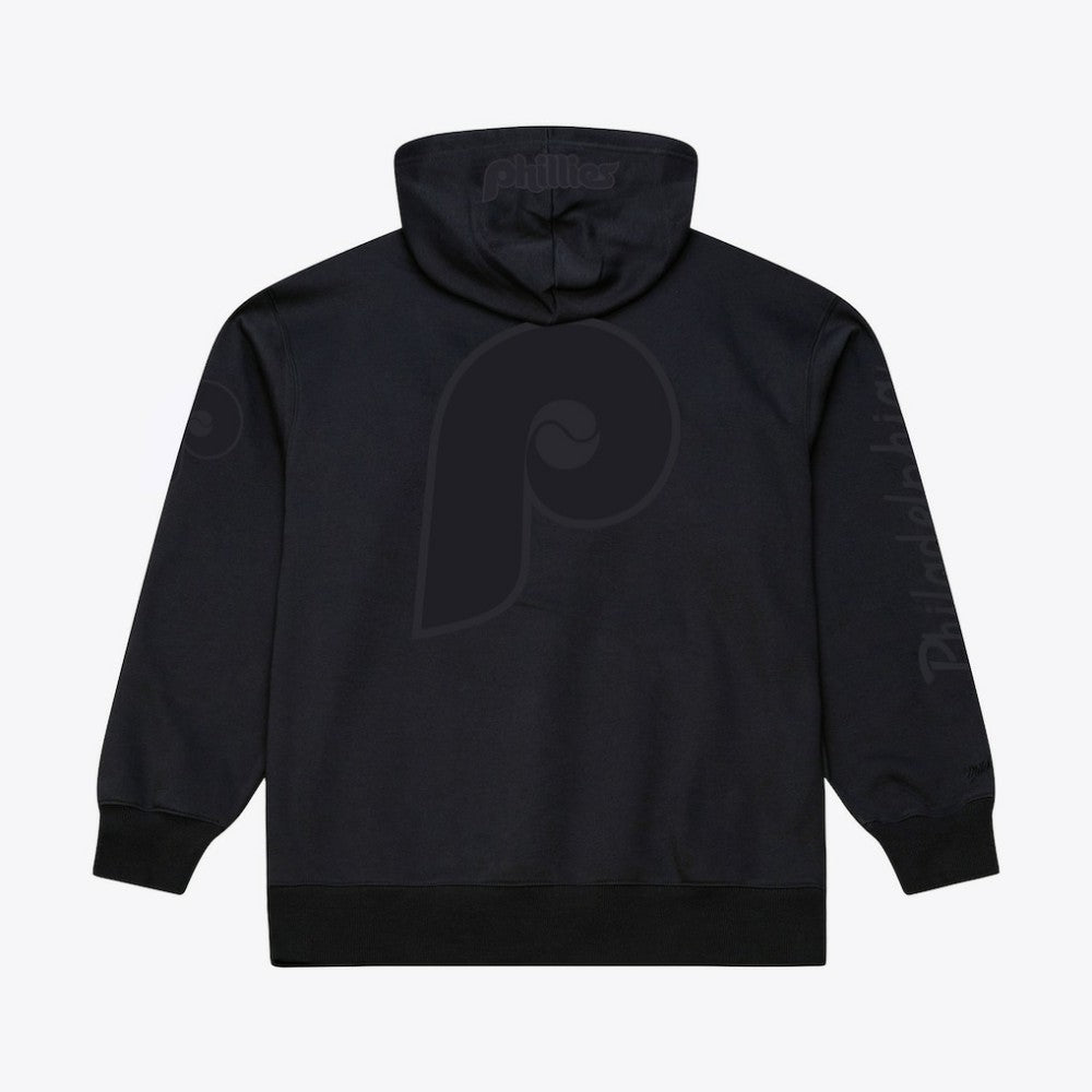 Philadelphia Phillies Phantom Fleece Hoodie Black | Mitchell & Ness