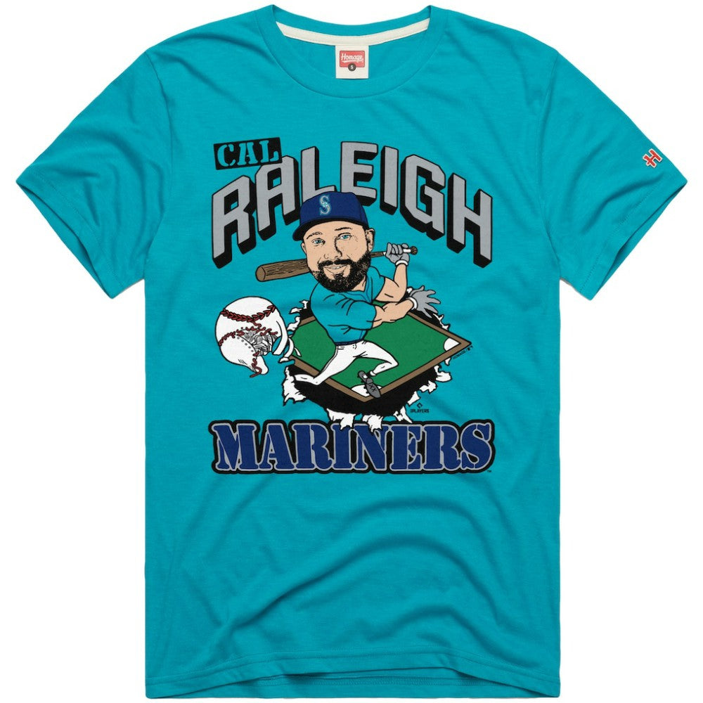 Cal Raleigh Seattle Mariners Homage Graphic Player T-Shirt Teal