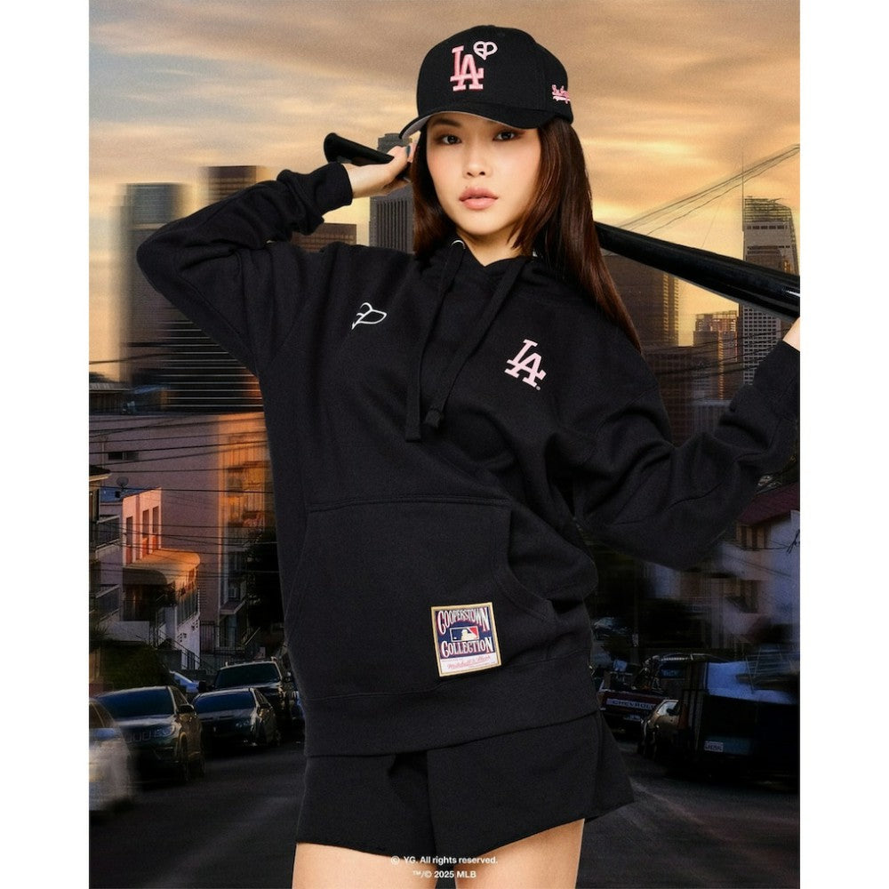 Los Angeles Dodgers x BLACKPINK  Pullover Hoodie Black Limited Edition | Mitchell & Ness