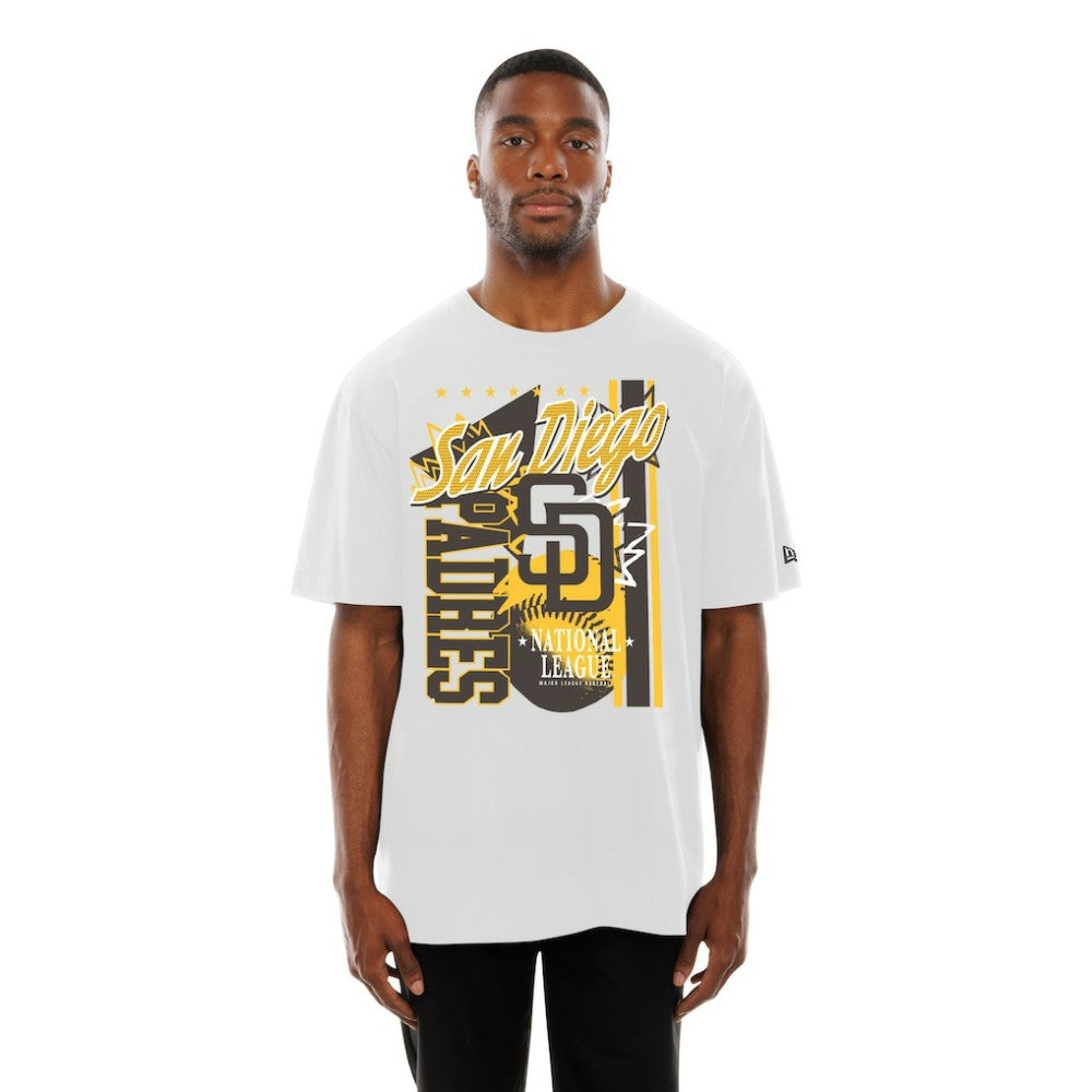 San Diego Padres Big Graphic Domestic T-Shirt White | New Era