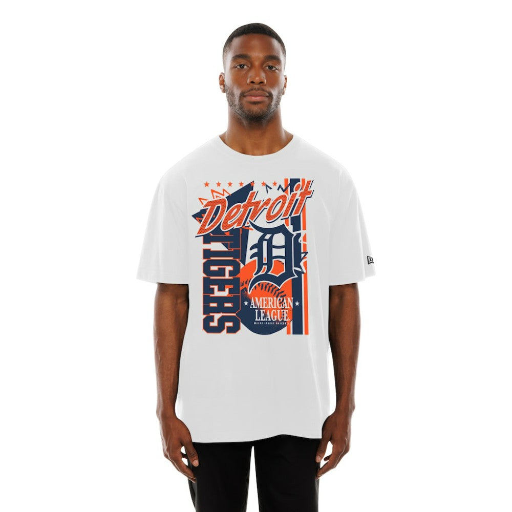 Detroit Tigers Big Graphic Domestic T-Shirt White | New Era