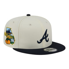 Atlanta Braves Localized 9FIFTY Snapback Hat Cream/Navy | New Era