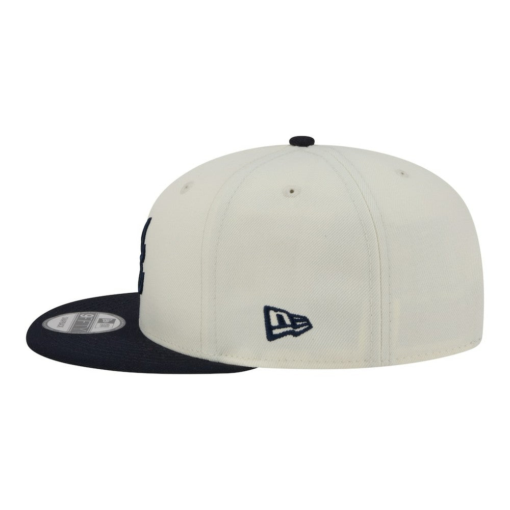 Atlanta Braves Localized 9FIFTY Snapback Hat Cream/Navy | New Era