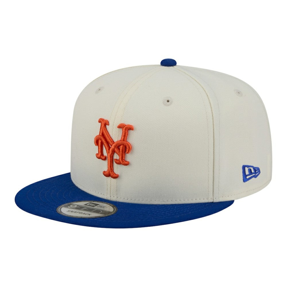 New York Mets Localized 9FIFTY Snapback Hat Cream/Royal | New Era