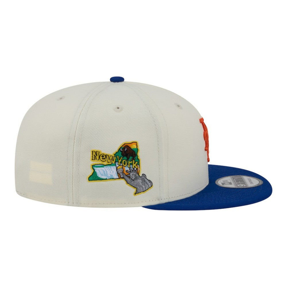 New York Mets Localized 9FIFTY Snapback Hat Cream/Royal | New Era