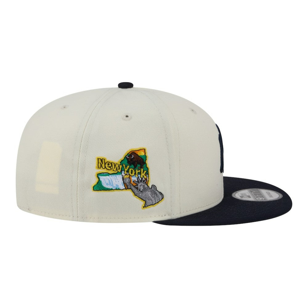New York Yankees Localized 9FIFTY Snapback Hat Cream/Navy | New Era